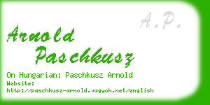 arnold paschkusz business card